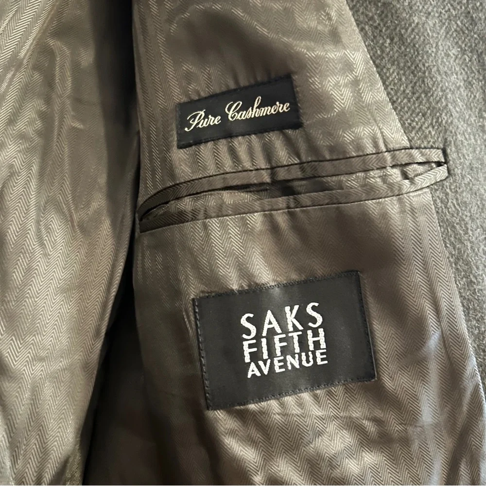 Ermenigildo Zegna 100% Cashmere Overcoat Olive Green Size 6 - Picture 4 of 6